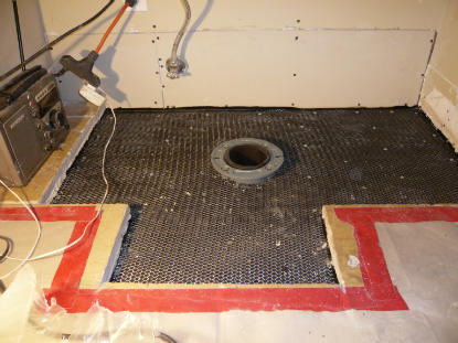 Toilet Leak: Bathroom plywood subfloor replaced